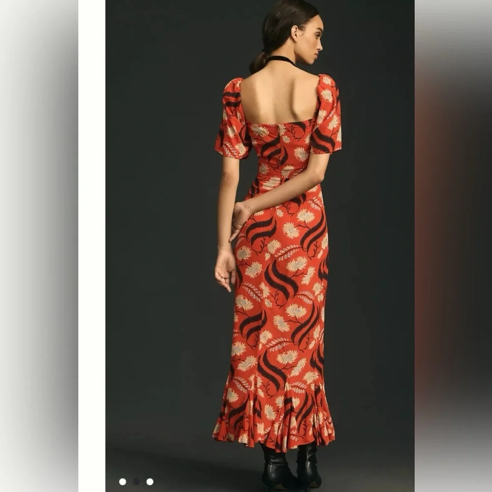 RHODE NWT Ramona Floral Maxi Dress in Bright Red Kiku, Size 6, Breki - Picture 2 of 10
